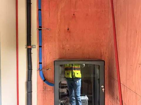 Wall-mount cabinet and conduit install